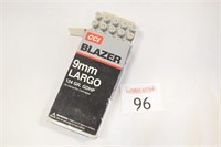 Box of Blazer 9mm Largo Ammunition