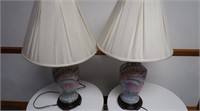 2 Quality Hand Painted Porcelain Lamps