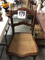 Wooden Chair with Woven Cane Seat