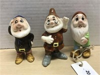 3 Walt Disney Productions Dwarfs Circa 1960’s