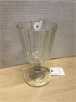 Pressed Glass Goblet ‘sprig’ Pattern Circa Early