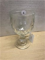Honeycomb Pressed Glass Goblet