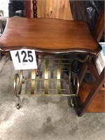 Wooden Table with Magazine Rack Underneath 26”T x
