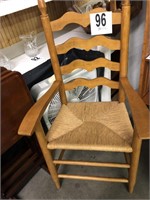 Oak Arm Side Chair with Woven Seat