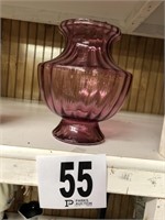 Cranberry Glass Vase 8”