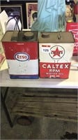 Caltex and Esso Gallon Tins