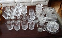 LARGE LOT OF CRYSTAL AND GLASS