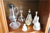 LOT OF GLASS AND BELLS