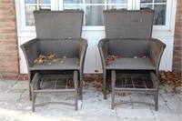 PAIR OF FAUX WICKER CHAIRS
