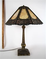 SLAG GLASS PANEL TABLE LAMP