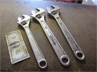 Lot 3 Large Crescent Wrenches