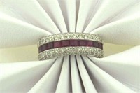 18kt white gold ruby and diamond eternity ring