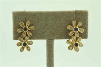 14kt yellow gold flower earrings