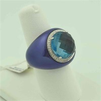 18kt white gold Topaz dome fashion ring