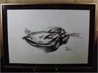 Ferrari Dino Sketch Drawing