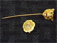 14K Gold Pins, Facta Non Verba 1910