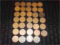 (34) Wheat Pennies Grouping