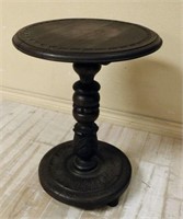Cup and Cover Oak Pedestal.