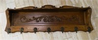Acanthus Scroll Carved Oak Wall Rack.