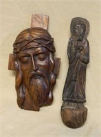Wooden Carved Religious Figures.