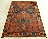 Persian Tribal Geometric Hand Knotted Wool Rug.