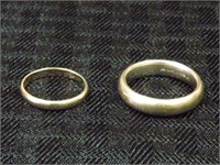 (2) 14k White Gold Wedding Bands