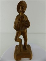 CARON 12" CARVED WOODEN MUSICIAN