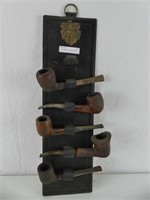 17" LEATHER WALL MOUNT PIPE HOLDER