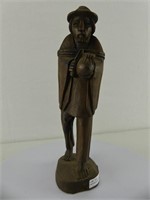 UNSIGNED 9.25" CARVED WOODEN MAN