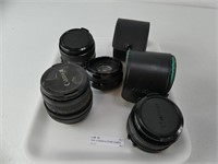 TRAY: 2 CANON & 2 OTHER CAMERA LENSES