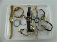 TRAY: ASSORT. MENS & LADIES VINTAGE WATCHES