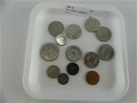 TRAY: ASSORT. CANADIAN & AMERICAN COINS