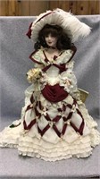 Franklin Heirloom Porcelain Doll Christmas Rose