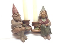 Tom Clark Gnome Candleholders Jackie & Jack