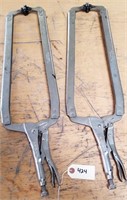 (2) large vise grip locking C-clamps