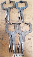 (4) vise grip locking C-clamps