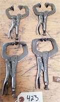 (4) small vise grip locking C-clamps
