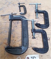 (4) assorted C-clamps