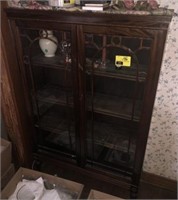 Antique China cabinet with inlay and shelves