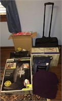 Large Lot. Includes massage cushion, blankets,
