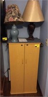 Locking DVD / CD Storage cabinet with lamps.