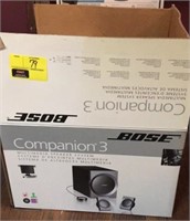 Bose Companion 3 Multimedia speaker in box.