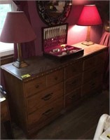 Bassett Furniture Dresser with lamps