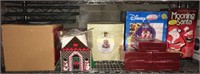 Contents of shelving section. Includes Christmas