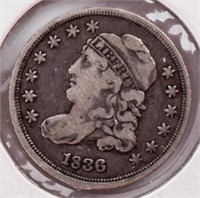 Coin 1836 1/2 Dime in Very Fine Nice!