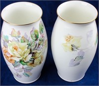 Matching Pair of Noritake Floral Vases
