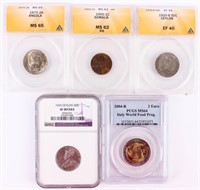 Coin Lot of World Certified Coins 5 Pcs