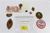 GROUPING: BOYS SCOUTS OF CANADA PATCHES AND PINS