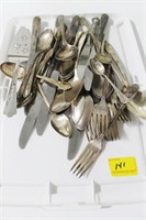 GROUPING: ASSORTED SILVER PLATE FLATWARE