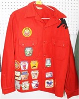 RED WOOL BSA "OFFICIAL JACKET" WITH PATCHES FROM